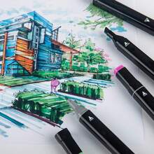 168/120/80/60/48 Colors Dual Brush Tip Permanent Art Markers, Alcohol Markers, Coloring Marker, For Book Painting Card Making, Christmas Gift For Adults. - 120Màu sắc - Xem 5