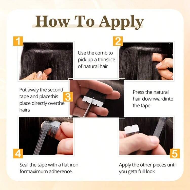 12-20 Inch Mini Tape Hair Extension For Women Human Hair Extension 40pcs/Pack - Brown - View 6