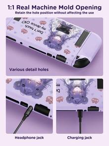 Ayotu 1pc Purple Anime Girl Pattern TPU Protective Case Compatible With Nintendo Switch Oled /Switch/Switch Lite/ New Switch2 (2025) -Dock-Compatible Design, No Removal Needed,Drop And Dustproof,Multiple Color Options - Multicolor - View 5
