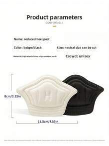 4 件防滑鞋跟保护垫，鞋码调节垫，适用于高跟鞋、乐福鞋、皮鞋，男女通用