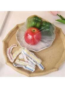 100/200/500/1pc Disposable Plastic Wrap For Keeping Leftover Foods Fresh With Elastic And Self Seal Closure,Suitable For Covering Bowls And Dishes, Home Use,Food Cover,Kitchen Accessories,Disposable Shower Cap,Christmas Supplies