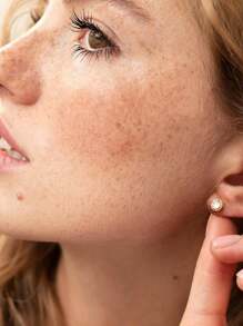 ORAZIO 1 Par de Pendientes de Botón con Circonita Cúbica para Hombre y Mujer, Juego de Pendientes con Poste de Plata de Ley 925 Chapados en Oro de 14K Hipoalergénicos, Redondos y Cuadrados con Circonitas Cúbicas Enchapadas, Pendientes Simulados con Halo de Diamante