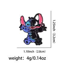 Disney 1 pièce Broche Disney Stitch, épinglette émaillée distinctive - Insigne mignon pour sacs à dos et vêtements, accessoire de broche pour vêtements, attache de sac