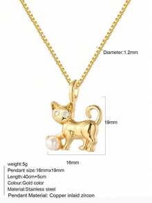 1pc Heart-Shaped Demon Eye, Star & Sun, Turtle, Bee, Conch Shaped Golden Pendant Necklace, Ocean Theme Stainless Steel Women's Jewelry - Yellow Gold - View 7