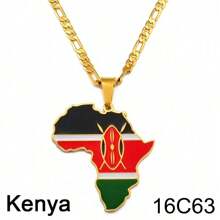 1 件 3.8 厘米嘻哈非洲地图吊坠项链首饰