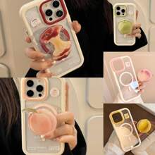 GUCADI 1pc Fruit Element Acrylic Magnetic Phone Case With Magnetic Stand, Original Acrylic Hard Thick Shockproof Cover, Compatible With Apple IPhone 16/15/14/13/12/11 Series