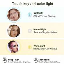 20X Magnifying Mirror With Light Travel Magnifying Mirror 1X 20X Vanity Mirror With Light Adjustable Handle Travel Makeup Mirror Touch Switch Light Up Mirror For Plucking Eyebrows-ZYGSOME - DesktopMirror20x - View 4