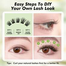 [130Pcs] GENIELASH Glue-Free Petal Eyelash For Beginner Self Adhesive Eyelashes Natural False Eyelashes No Need Glue
