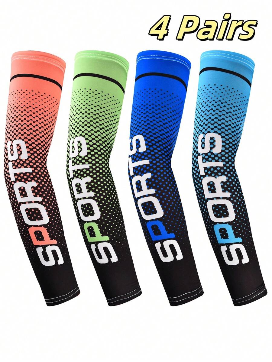4 Pares de Mangas Protetoras UV, Mangas Esportivas Respiráveis e de Secagem Rápida, Cobre-Braços Unissex de Proteção UV para Ciclismo, Pesca e Atividades ao Ar Livre, Luvas Finas e Versáteis para Direção, Presente para Mulheres