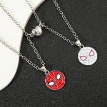 bandai 2pcs/Set Superhero Spider Necklace Fashion Couple Necklace Valentine Day Gift For Best Friend