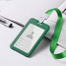 1pc/5pcs/10pcs/50pcs Ins Style Thick Vertical & Horizontal Card Holder, 11 Colors Lanyard ID Badge Holder, Suitable For Office, School, Mall, Work Etc. School Supplies,Back To School