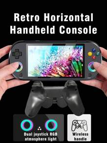 1 Set tragbare Handheld-Spielekonsole mit 5-Zoll-HD-Bildschirm, unterstützt kabelloses 2-Spieler-Gamepad, mit 30.000 nostalgischen Retro-Klassikern und 30 Simulatoren wie PS1/GBA, mit tragbarem Arcade-Joystick, ideal als Geschenk zum Geburtstag oder Feiertag für Männer und Ehemänner