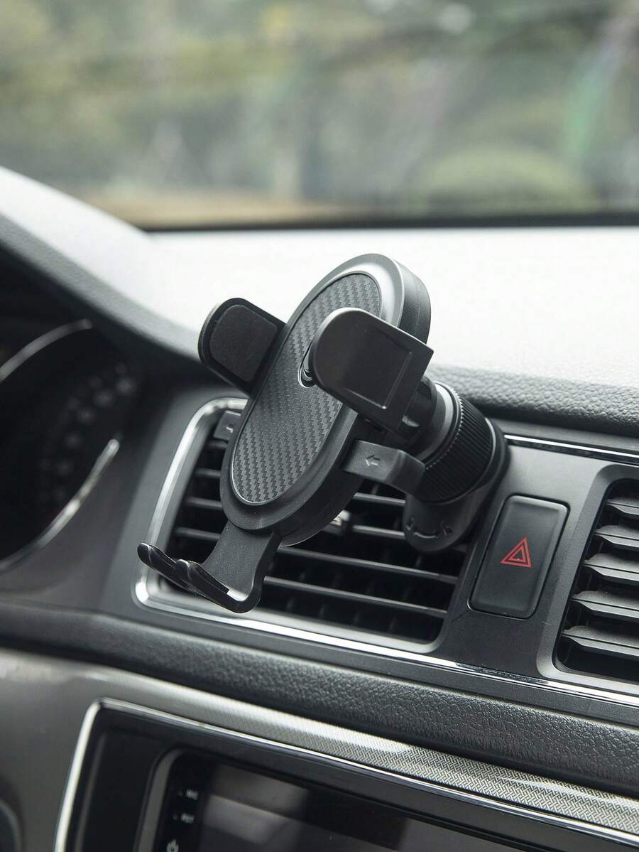 1 件金属挂钩式出风口车载手机支架，多功能通用导航夹，黑色，ABS 材质，汽车配件，旅行必需品