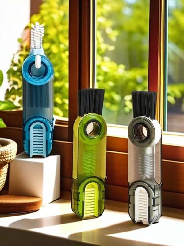 فرشاة تنظيف متعددة الوظائف 3 في 1، 3 قطع فرشاة تنظيف غطاء الكوب، فرشاة تنظيف زجاجات المياه، أدوات تنظيف