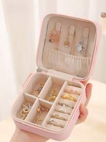 1 Stück einfache transparente Schmuckbox mit mehreren Fächern, abnehmbare Ohrringe- und Ringorganizer, reisefreundlicher staubdichter Behälter, Schubladen, Schmuckaufbewahrungsbox für Eitelkeit, Antioxidations-Schmuckbeutel, transparente Schmucktasche, tragbarer Schmuckorganizer