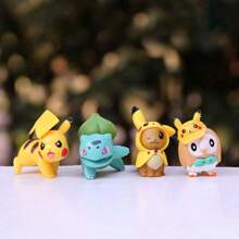 pokemon 2/4/8 Stücke sortierte Miniatur Cartoon Figuren: Taschenmonster Figürchen, Heimdekoration, Auto Innenausstattung Zubehör, Büro Schreibtisch Spielzeug, Blind Box Geschenke (zufällige Stile, gleiche Wahrscheinlichkeit)