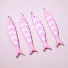5pcs 40x8mm Stainless Steel Enamel Fish Charms Pendant DIY Jewelry Making Accessories Findings For Necklace Earrings Bracelets