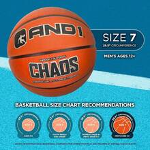 AND1 Fantom Baloncesto de Goma: Tamaño Oficial 7 (29.5 Pulgadas) - Construcción de Canal Profundo para Juegos Interiores y Exteriores - Negro - Ver 10