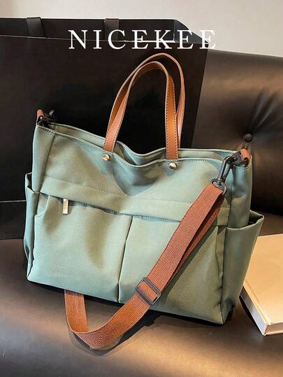 Nueva bolsa de mano de gran capacidad, clásica y vintage, muy atractiva para llevar debajo del brazo, bolso de mano minimalista de moda y de alta calidad, adecuado para ir al trabajo, estudiantes, ir a clase y compras diarias