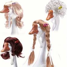 4 件套门廊鹅雕像装饰，带发夹 - 超细纤维草坪花园装饰，4 种独特造型（时尚眼镜、发髻、辫子、马尾辫），适合户外露台、独立日及全年趣味装饰，户外露台雕像，趣味雕像，光纤发饰，圣诞装饰，家居圣诞礼物，圣诞装饰品 - 4 - 查看 8