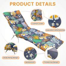 Outdoor Folding Lounger Chair Cushion Recliner Rocking Chair Sofa Mat Chair Cushion For Yard Patio Beach Pool Deck For Outdoor Folding Chaise Lounge Chair Cushion For Beach Sunbathing Patio - 彩色 - 查看 4