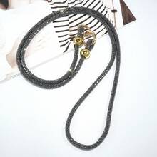 2026新年情人节水钻装饰挂绳 - 奢华风格,百搭INS风设计,长度可调节,全水钻链条手机挂绳,1条全水钻挂绳,防丢防盗手机挂绳,含密封垫圈 - 彩色 - 查看 9