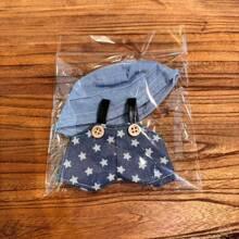 1 Set For Labubu Clothes Suitable For The First And Second Generation Of Labubu Clothes, A Cute Denim Braces Suit, Labubu Shoes, And Labubu Glasses