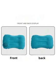 1 pieza Almohada lumbar inflable cómoda, tela de felpa, adecuada para coche, viaje, avión, exterior, siesta, respaldo