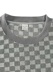 Summer Lazy Style Half-Sleeved Pullover T-Shirt And Straight Shorts Suit Fashion Plaid Loose Soft And Comfortable Men's Clothing All Over Print Summer Loose Contrast Binding  Pocket