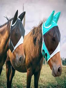 Ein populärer schwarzer und blauer großer, augengeschützter, weicher Flugmaskentyp für den Sommer, atmungsaktives und UV-schützendes Ohrenzubehör, insektenabweisende Flugbrille, hergestellt aus Samt-Mesh-Material.