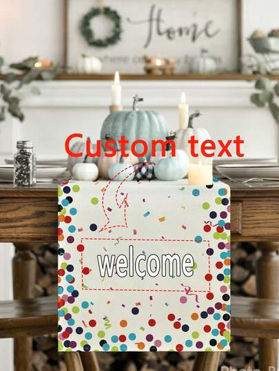 1 pieza Camino de mesa personalizado, apropiado para restaurante, hogar, fiesta de cumpleaños, celebración festiva, reunión con amigos, decoración sorpresa