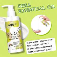 Goiple 3pcs Curl Defining Cream, Leave - In Conditioner Spray, Detangling Brush For Curl Enhancing, Frizz Taming, Moisture Locking, Shine Boosting, Definition Adding, Hair Hydrating, Daily Styling, Salon - Like Finish, Women With Straight, Wavy, Curly, Coily Hair - Creamy White 3-piece Set - View 4