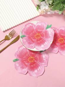 20 片装粉色樱花主题餐巾纸、粉色樱花形状餐巾纸、粉色樱花主题派对一次性餐具、餐具装饰、一次性餐巾纸、婴儿洗礼派对餐巾纸装饰、家居生日装饰、生日礼物派对回礼、厨房餐厅必需品装饰、一次性餐巾纸、派对回礼、宴会派对用品 - 粉紅色櫻花 - 查看 5