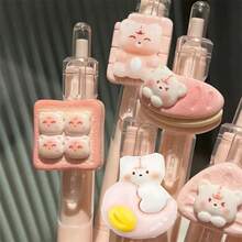 5pcs Random Light Pink Cartoon Bear Retractable Ballpoint Pens, Creative Personalized Ballpoint Pen, Student Retractable Ballpoint Pen, Cute Pink Feminine Ballpoint Pen With 0.5mm Black Ink - Multicolor - View 5