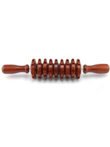 1 pieza Rodillo de masaje tradicional chino de madera manual, rodillo de engranajes para terapia de meridianos, deportes, ejercicios de yoga/pilates, herramienta de masaje de Body completo para hombros, cuello, espalda, abdomen para hombres y mujeres, gimnasio