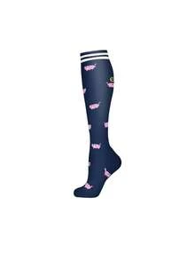 1 Pair Women Compression Socks, Knee High Socks, Cute Nurse Compression Socks, Y2k, Cozy