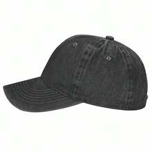 Minimalist Washed Baseball Cap - With A Unique Matte Texture And Natural Pleats, It Fits The Head Shape More And More, Simple And Versatile Without Collision, Whether Paired With Denim Or Hoodies, It Is Full Of Personality - Black - View 3