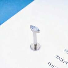 1PC Women's G23 Titanium Ear Studs | Cat's Eye Stone & 5A CZ Inlaid Piercing Jewelry | Hypoallergenic, Versatile For Ear, Lip Or Nose Wear