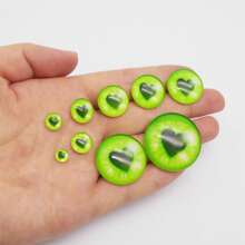 40Pcs Glow In The Dark Cute Eyes Cabochons Mixed Colors Heart Pattern Flat Back Glass Eyes For DIY Crafts, Jewelry, Toys