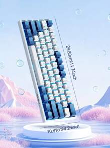 AULA F3361 Mini Keyboard, 61-Key Layout, Wired Connection, Cool Backlight Effect, True Mechanical Axis, Ergonomics, Plug And Play, Suitable For Office Computers And Notebooks, Highly Attractive Color Matching Keyboard For Girls