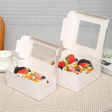 20pcs/Pack Party Gift Box With Window, Birthday Party Gift Packaging Box, Daily Life Gift Box, Cupcake Packaging Box, Tart Dessert Muffin Box, Baking Takeout Box - White - View 4