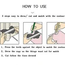 1 件装轮廓轮廓规线复印尺切割模板建筑木工测量仪器瓷砖瓷砖工具