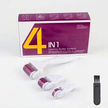 Dr.pen 6合1钛金微针滚轮套装，适用于面部、身体和胡须 - 0.25毫米和0.3毫米微针滚轮，配有5个可替换滚轮头，护肤、微针、美容、水疗、自我护理、护肤工具、面部护理、美容师用品、按摩、面部按摩工具、面部滚轮 - 彩色 - 查看 9