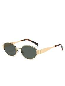 Retro Oval Fashion Metal Fashion Glasses, Classic Design For Outdoor, Travel, Beach, Casual Wear, Summer Sun Protection - Nhiều màu - Xem 8