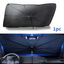 Premium Titanium-Coated Car Windshield Sunshade - Blocks Heat & UV, Retractable Design For Easy Storage - Fits All Vehicles - Perfect For Summer & Hot Weather - Ideal Gift For Car Owners