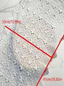 1 Size White Three-Dimensional Daisy Lace Clothing Accessory Fabric 33CM Embroidered Lace DIY Sewing Accessories