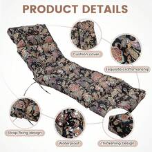 Outdoor Folding Lounger Chair Cushion Recliner Rocking Chair Sofa Mat Chair Cushion For Yard Patio Beach Pool Deck For Outdoor Folding Chaise Lounge Chair Cushion For Beach Sunbathing Patio - 金色 - 查看 3