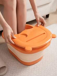Foldable Massage Foot Basin For Adults, Home And Dormitory Use Simple Design With Cover, Deep Soaking Foot Bath Foldable Foot Soaking Bucket, Home Use, Simple Massage, Wellness, Foot Bath Basin, Over Knee, With Cover, Keeps Warm, Light Weight, Space Saving