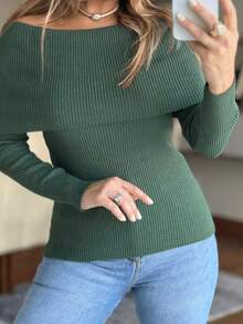 Women Sweaters - xanh quân đội - Xem 2