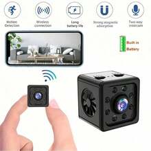 1pc 1080P Mini Wireless Camera, Portable HD Nanny Camera-Supports WIFI, Night Vision, Motion Detection, USB Charging, Remote Mobile Phone Viewing, Simple Installation, Suitable For Home And Office Security Monitoring. - Black - View 2
